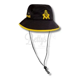 Mason Masonic Prince Hall Embroidered Bucket Hat with Drawstring