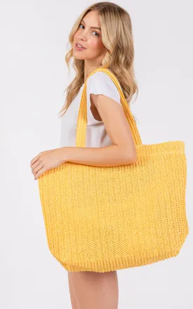 MB0271 SOLID CROCHET STRAW BAG ZIPPER CLOSURE. INNER POCKET
