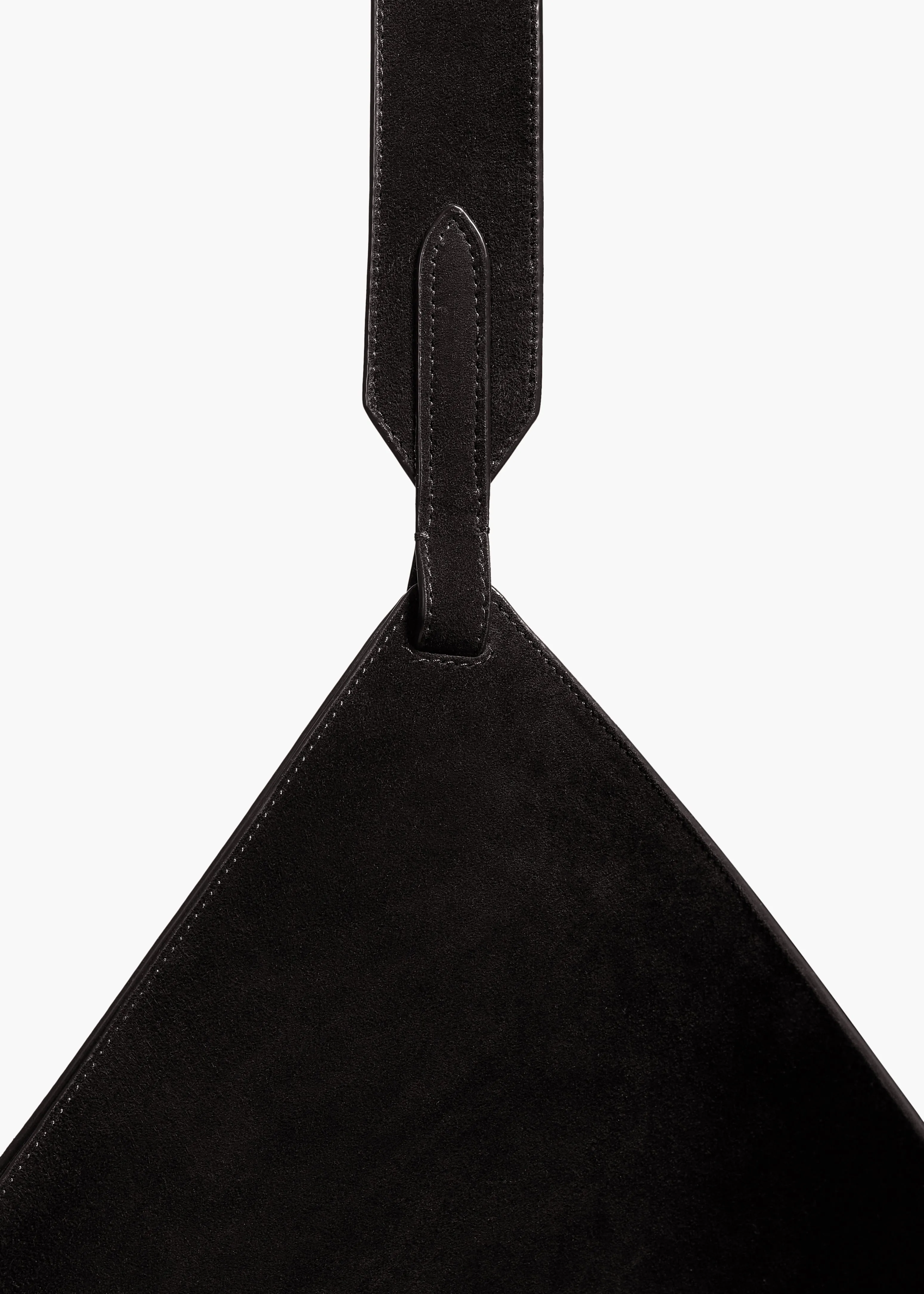 Medium Lotus Tote in Black Suede
