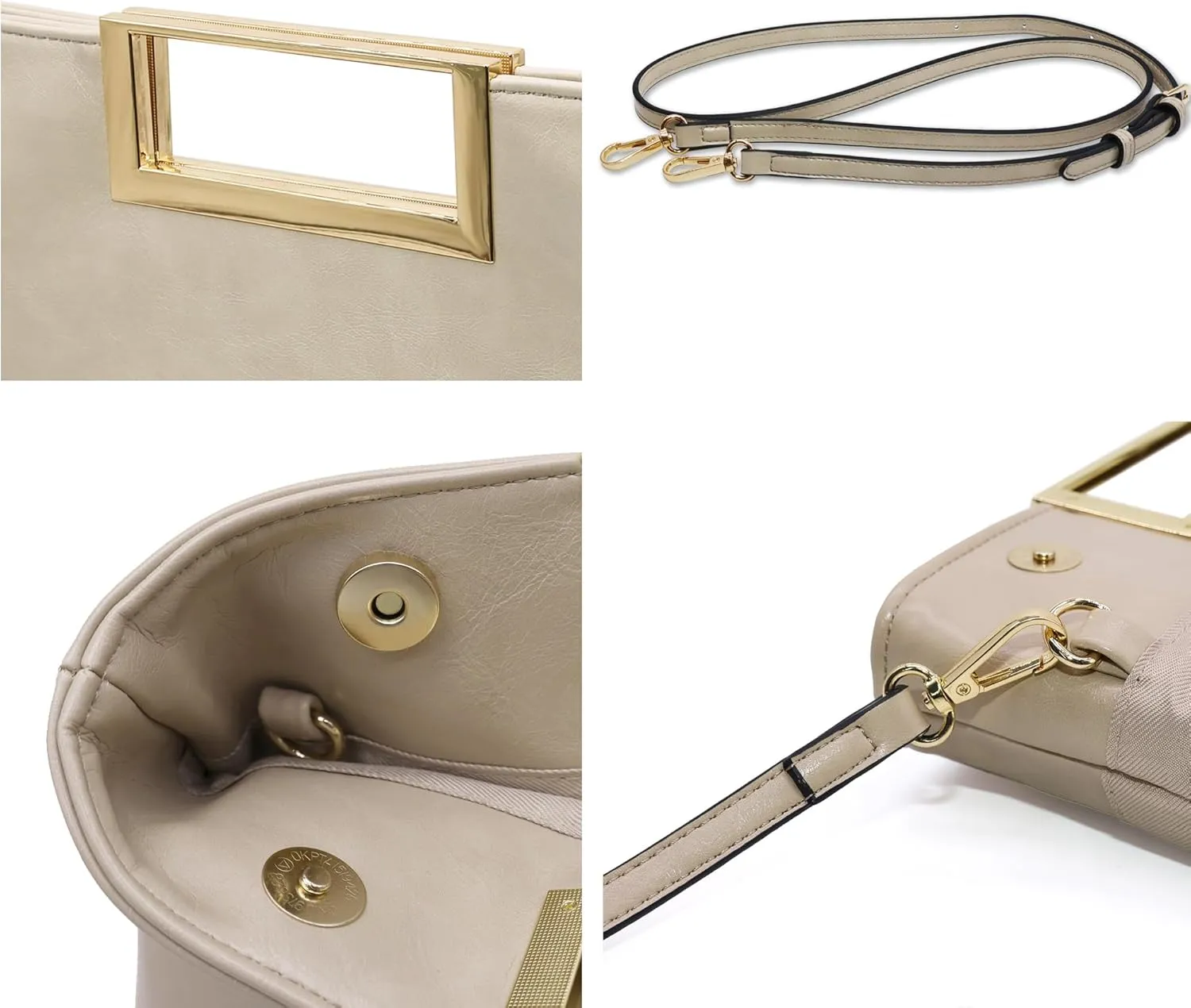 Milisente Clutch Purses for Women Formal Casual Sparkly PU Leather Handbag Purse with Handle for Prom Cocktail Wedding