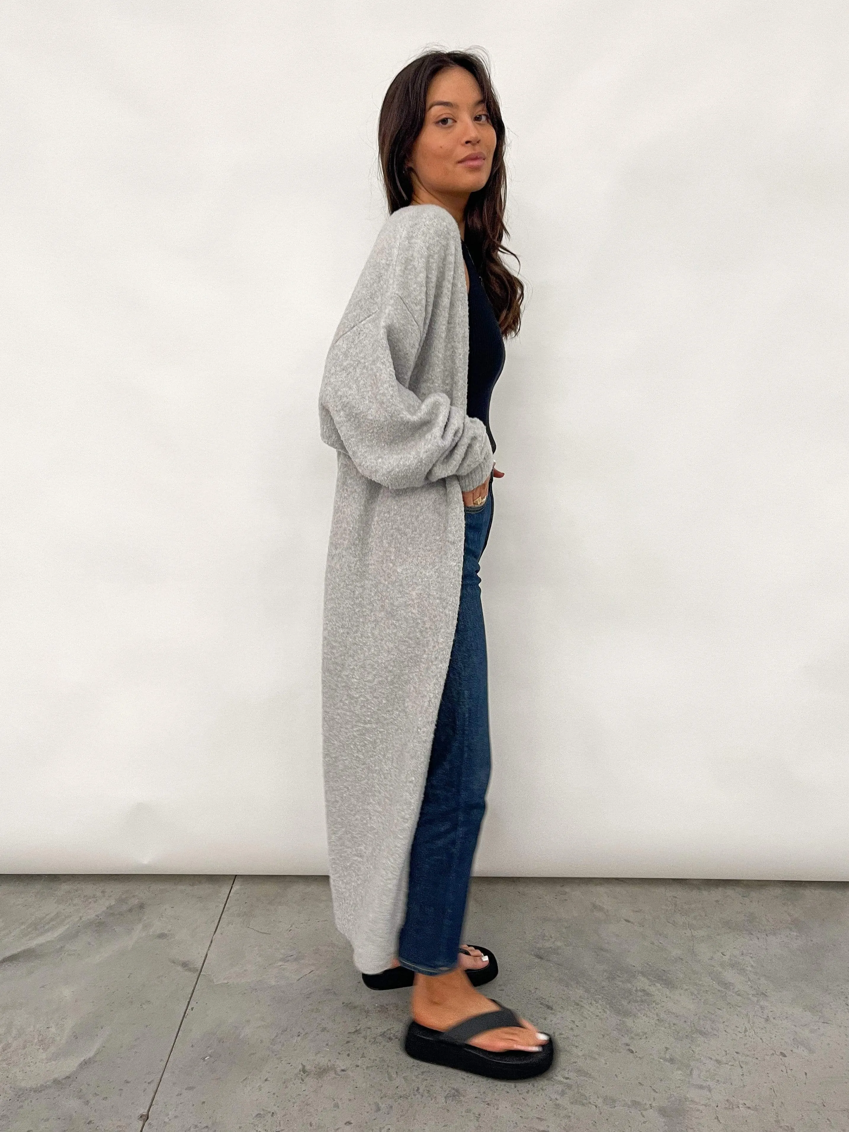 Millie Maxi Cardigan - Grey