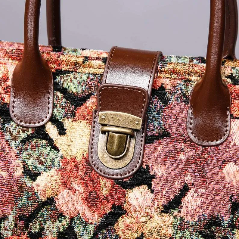 Mini Carpet Tote Floral Rose
