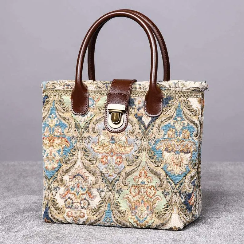 Mini Carpet Tote Golden Age Blue