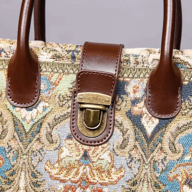 Mini Carpet Tote Golden Age Blue