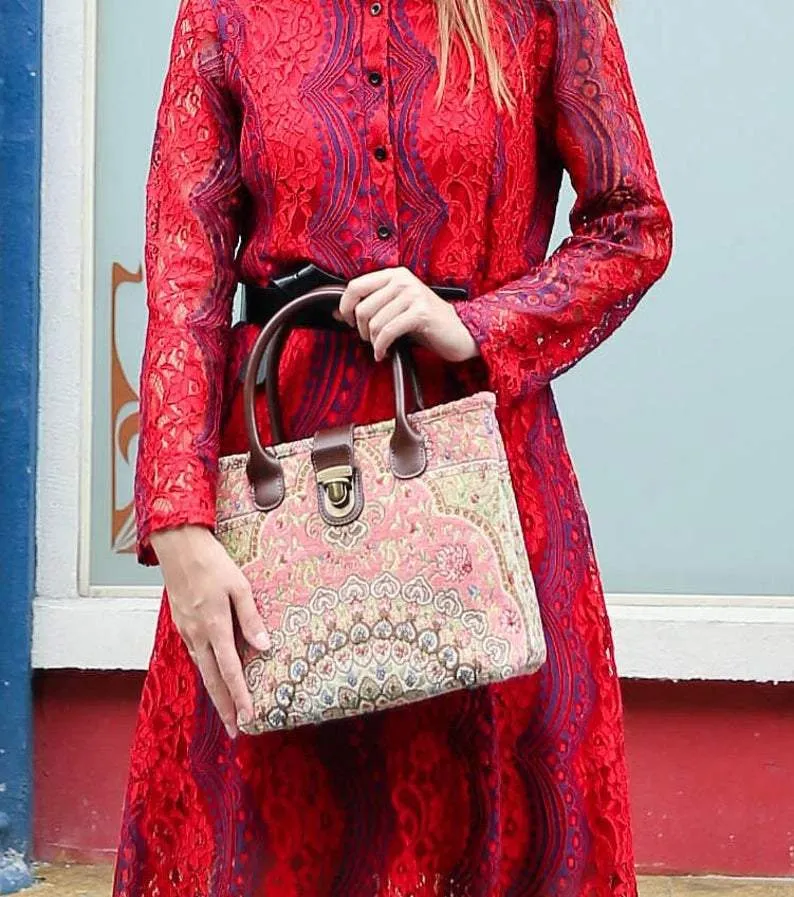 Mini Carpet Tote Oriental Pink