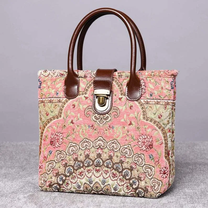 Mini Carpet Tote Oriental Pink