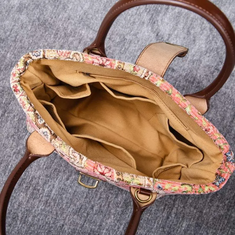 Mini Carpet Tote Oriental Pink
