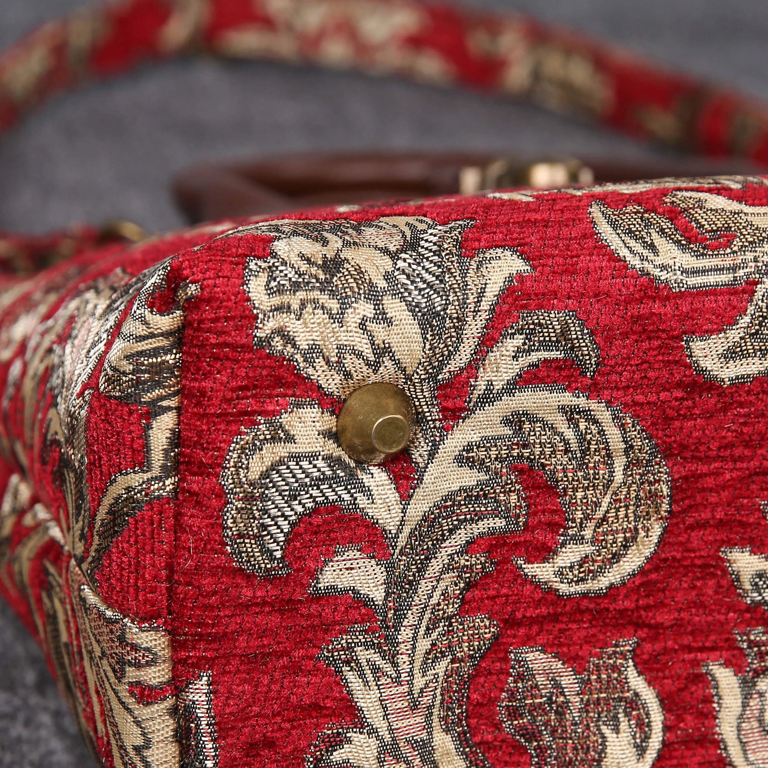 Mini Carpet Tote Victorian Blossom Red/Gold