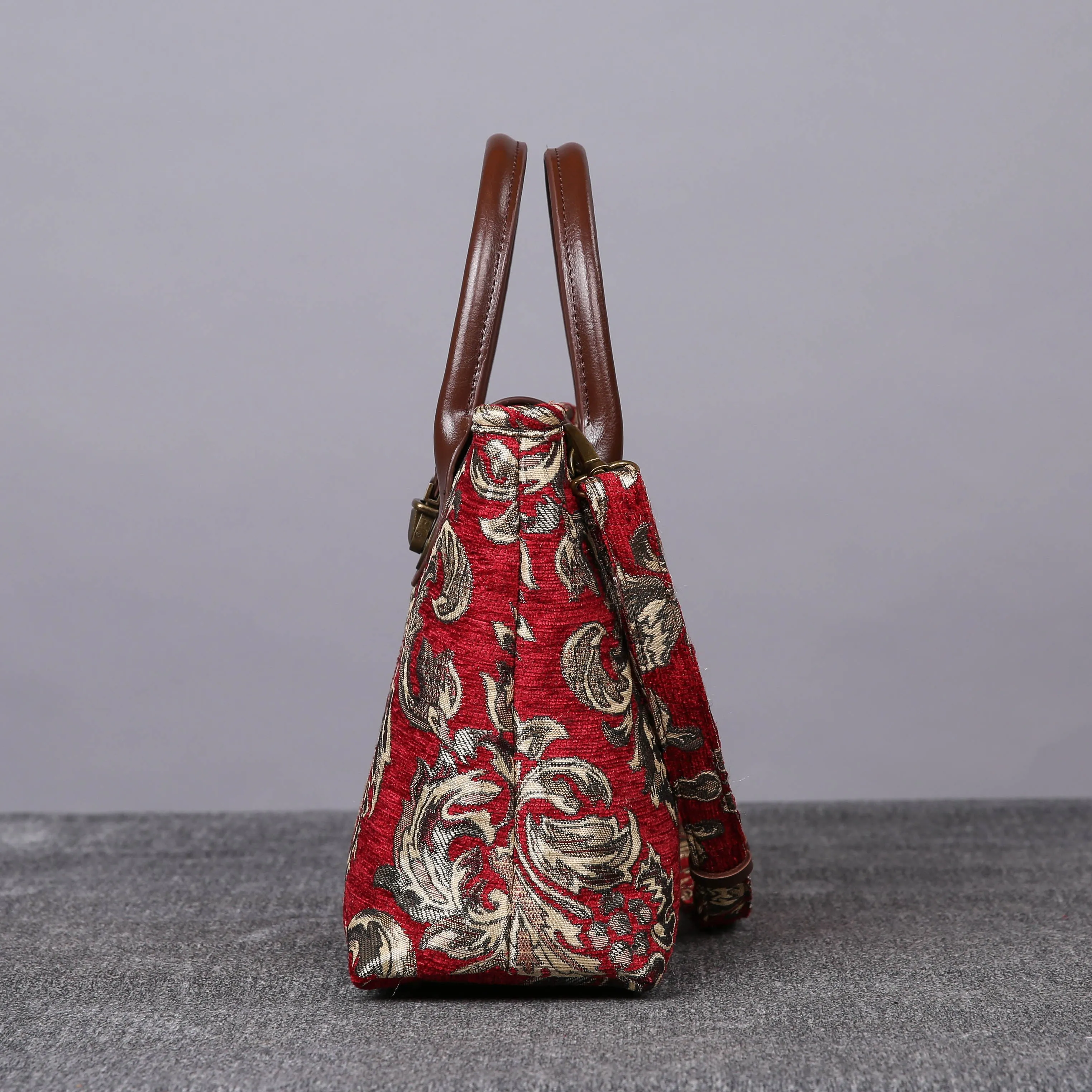 Mini Carpet Tote Victorian Blossom Red/Gold
