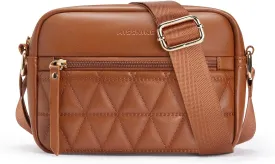 Missnine Small Crossbody Purse Women Quilted Crossbody Bags Soft Leather Shoulder Handbags with Adjustable Strap