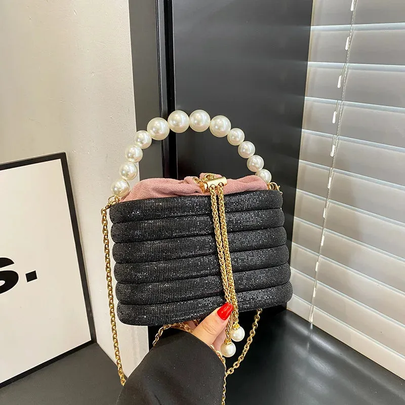 MOODS Boutique Dazzling Pearl Beads Evening Clutch