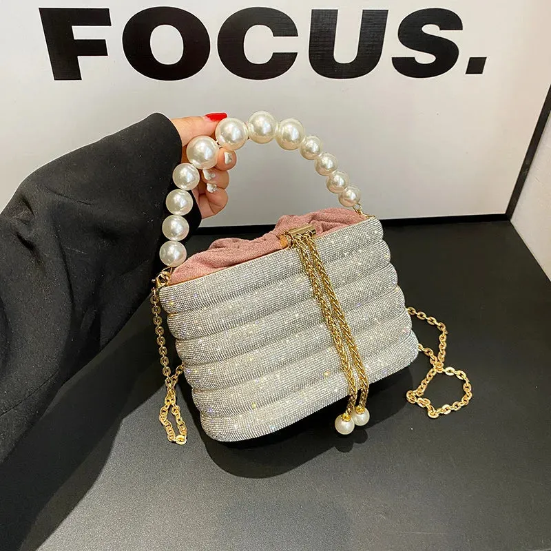 MOODS Boutique Dazzling Pearl Beads Evening Clutch
