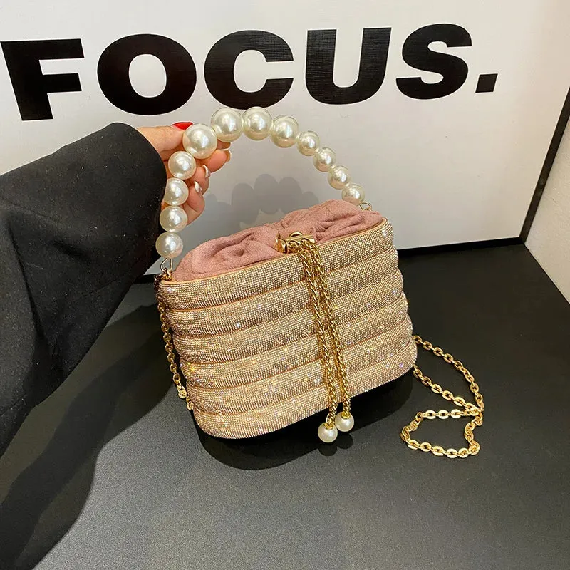MOODS Boutique Dazzling Pearl Beads Evening Clutch