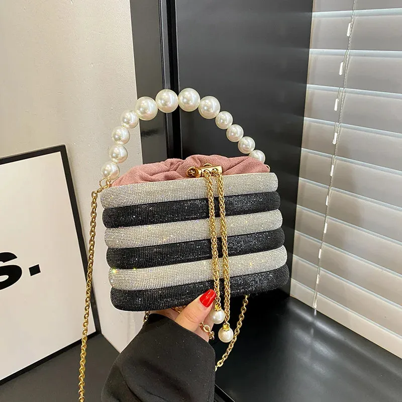 MOODS Boutique Dazzling Pearl Beads Evening Clutch