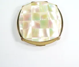 Mother Of Pearl Stratton Cushion Convertible Powder Compact 1960s