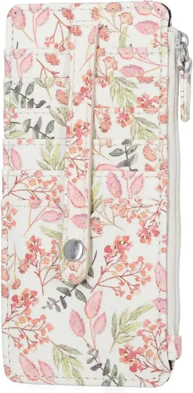 Mundi Slim Organizer for Women Multi Credit Card Holder Case with Zipper Pocket and ID Window Long Compact Small Ladies Wallet in Boho Floral