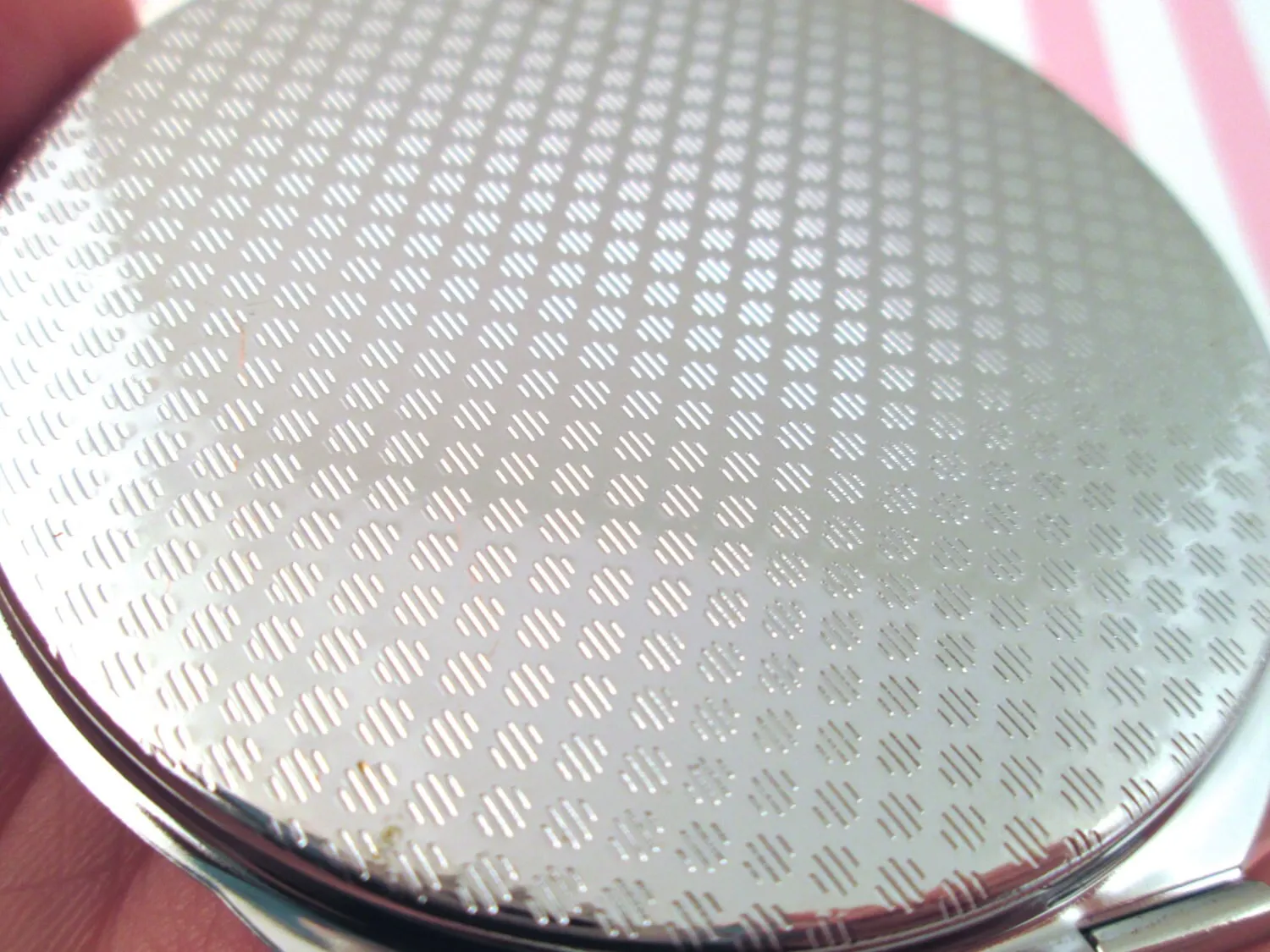 ONE Silver Embossed Blank Bezel DIY Compact Mirror, 60mm Bezel Bottom