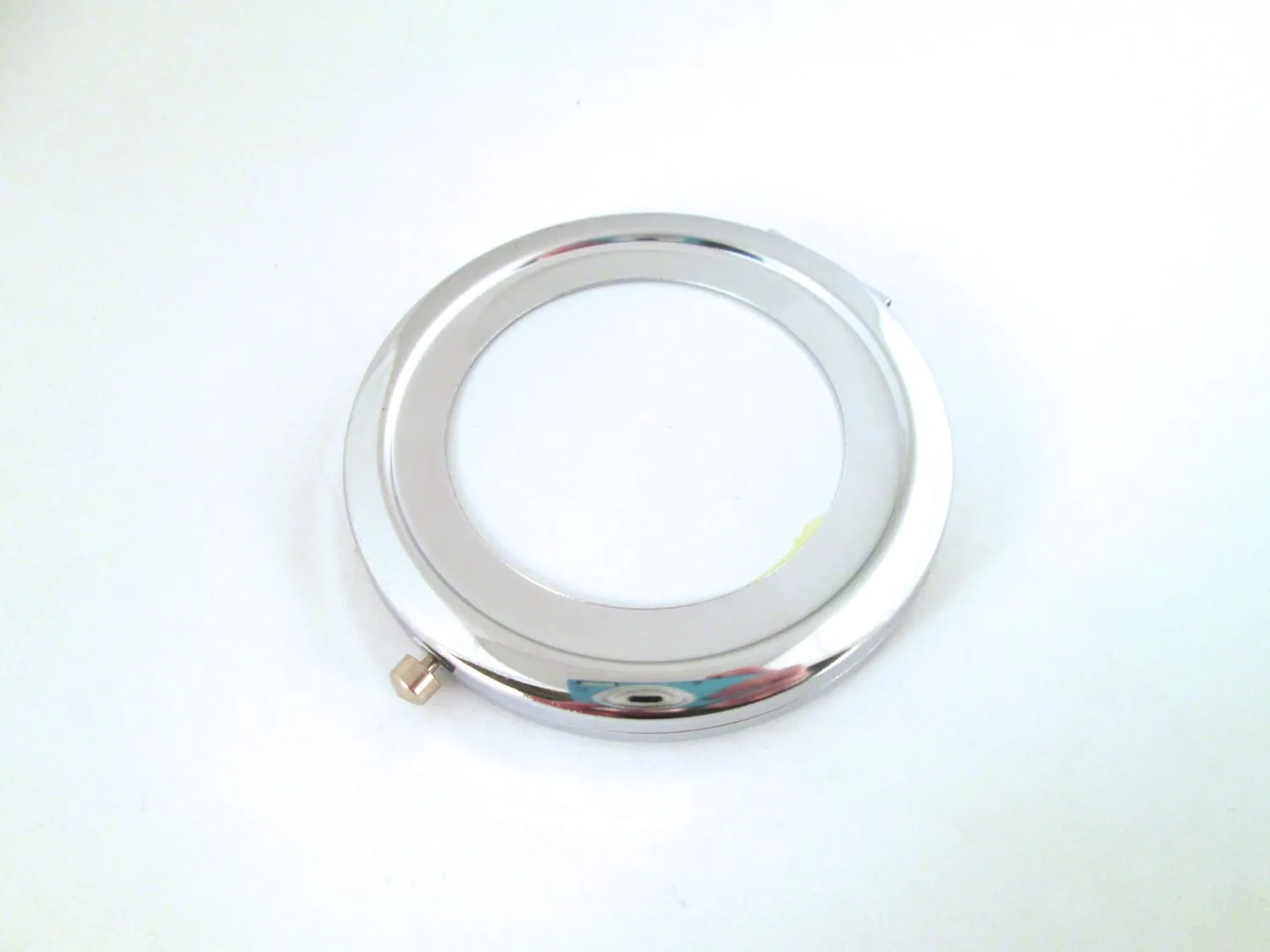 One Silver Round Blank DIY Compact Mirror 70mm