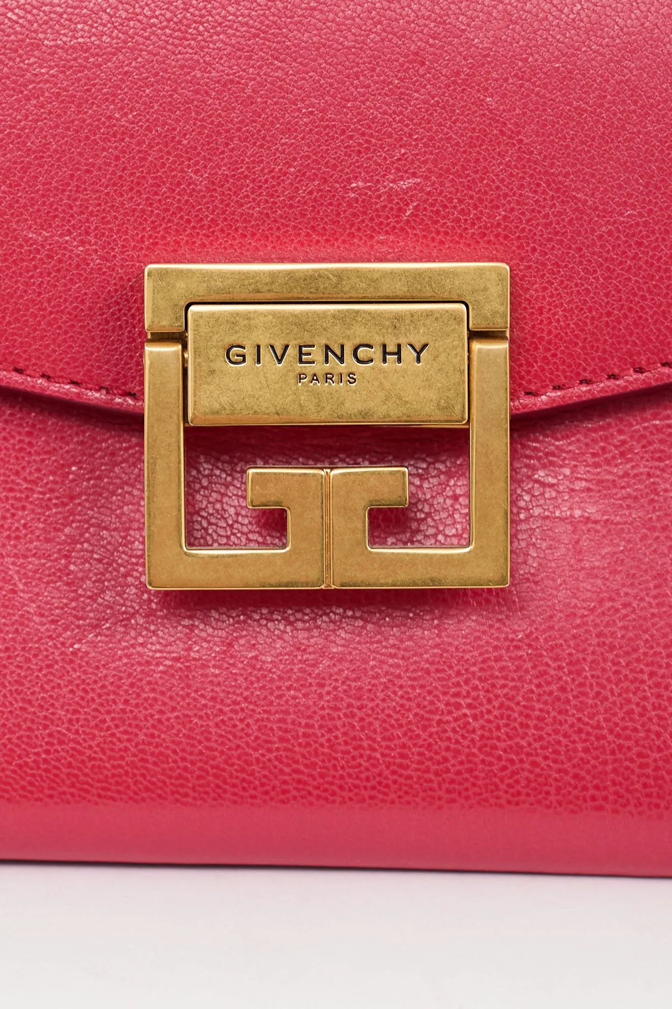 Pink Leather & Burgundy Suede Small GV3 Bag
