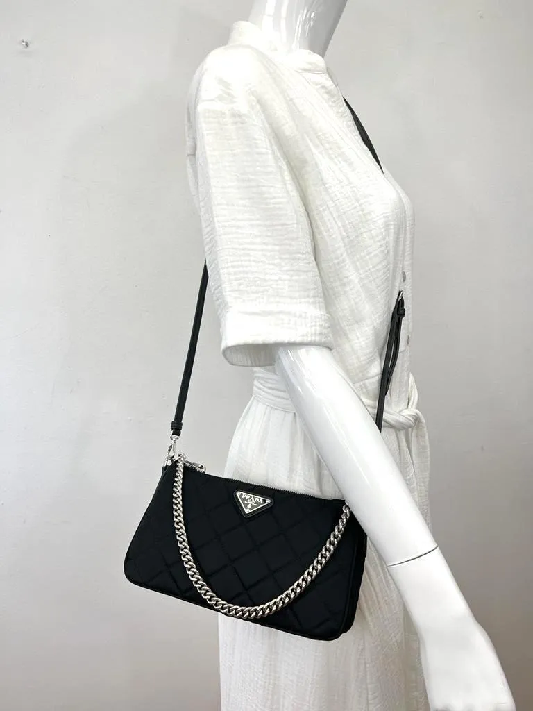 PRADA NYLON TESSUTO IMPUNTU QUILTED CROSSBODY BAG