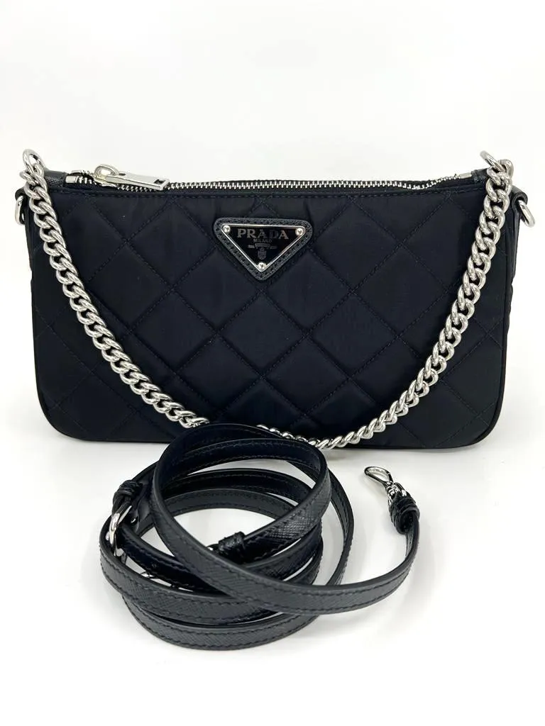 PRADA NYLON TESSUTO IMPUNTU QUILTED CROSSBODY BAG