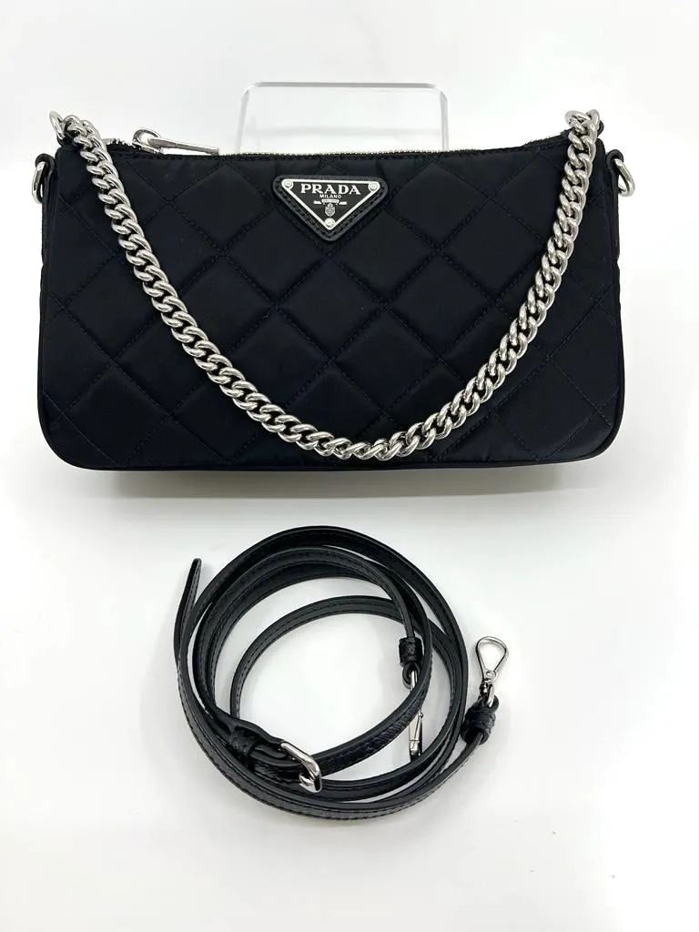 PRADA NYLON TESSUTO IMPUNTU QUILTED CROSSBODY BAG