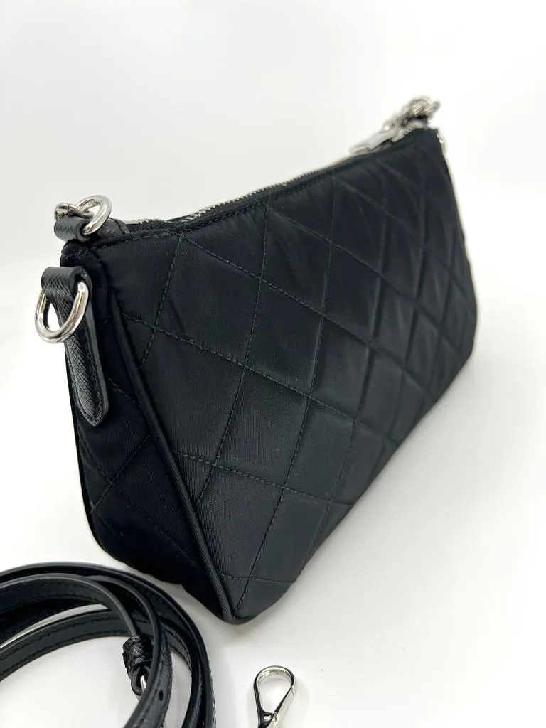 PRADA NYLON TESSUTO IMPUNTU QUILTED CROSSBODY BAG