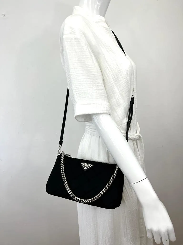 PRADA NYLON TESSUTO IMPUNTU QUILTED CROSSBODY BAG