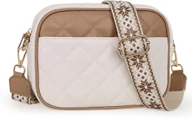 Prite Quilted Crossbody Bag for Women, Vegan Leather Handbag with Shoulder Strap, Small Purse with Card Slots