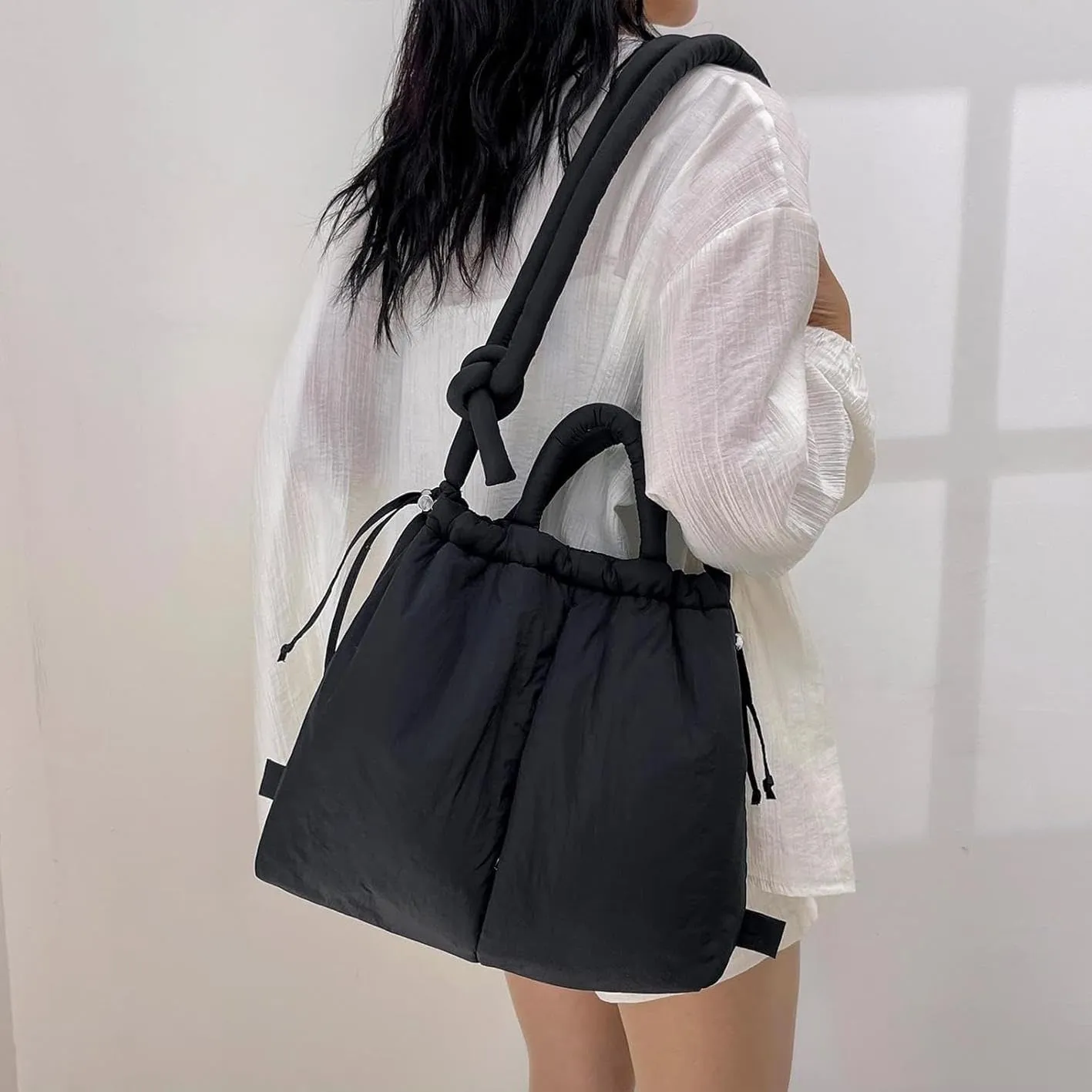 Puffer Convertible Backpack Purse for Women Fashion Crossbody Bag Multipurpose Casual Handbag