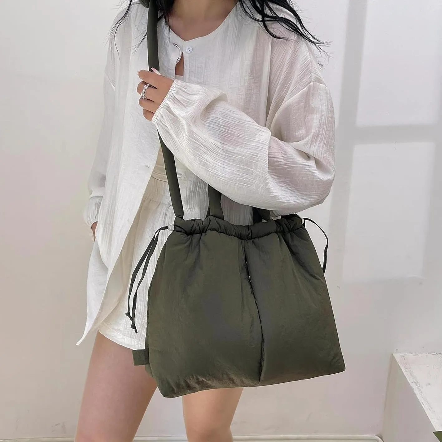 Puffer Convertible Backpack Purse for Women Fashion Crossbody Bag Multipurpose Casual Handbag
