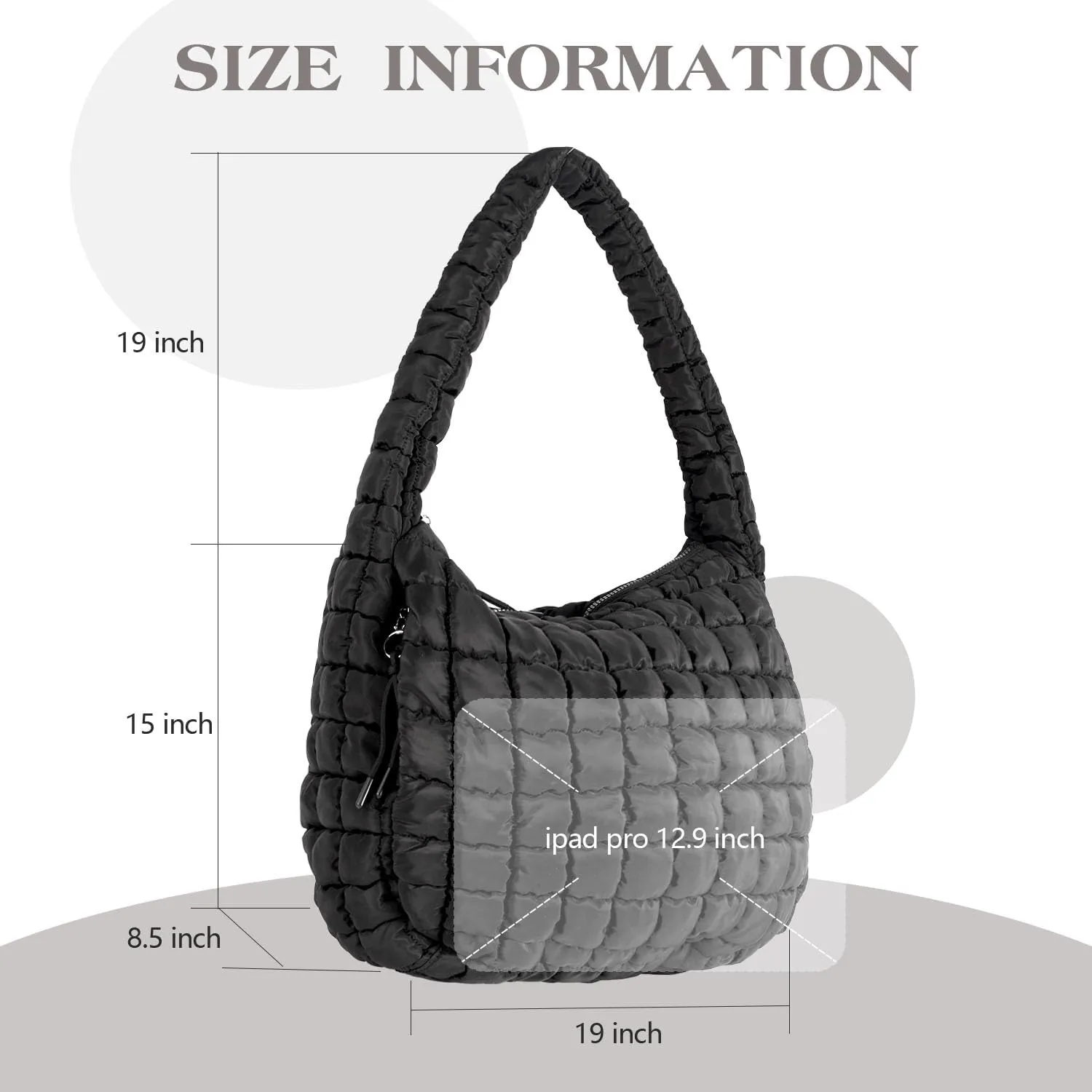 Puffer Tote Bag Large Puffy Tote Bag Quilted Tote Bag Soft Quilted Crossbody Bag Carryall Hobo Handbags for Women Girl