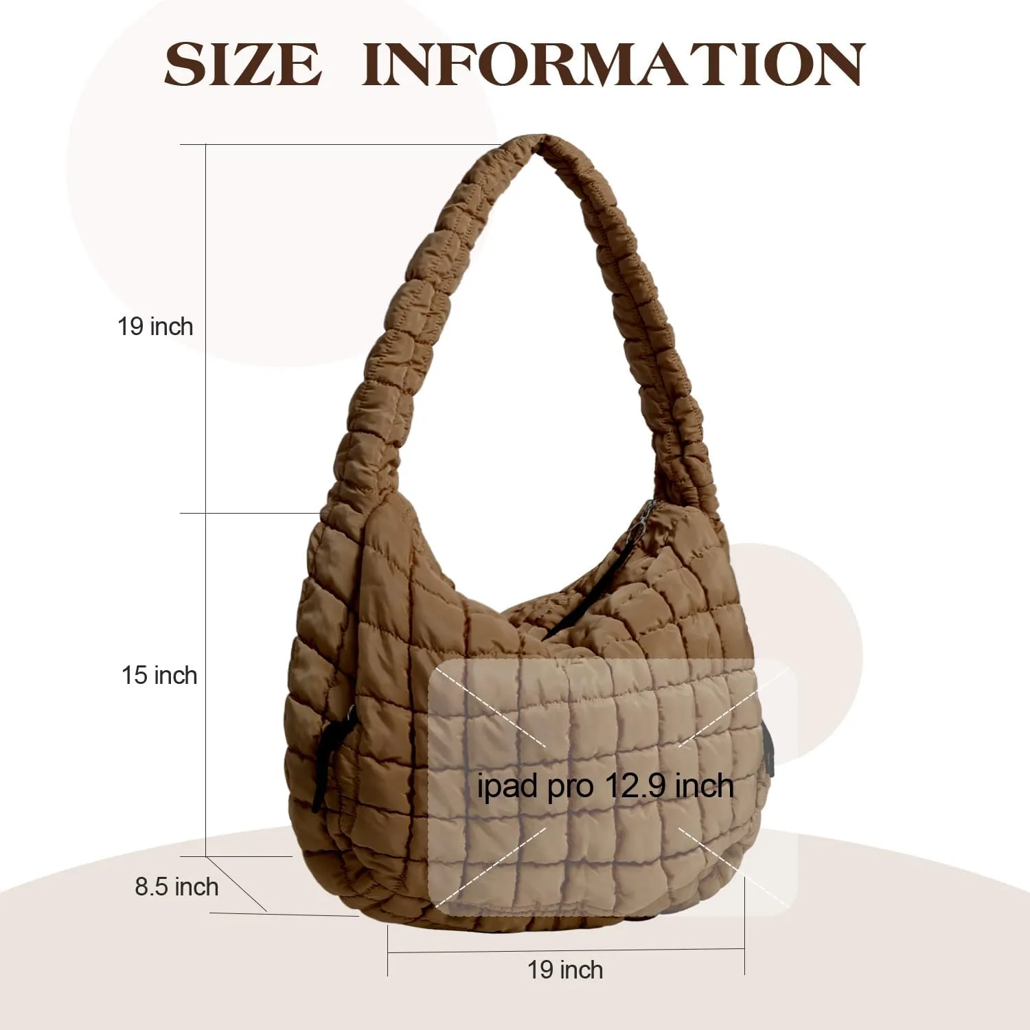 Puffer Tote Bag Large Puffy Tote Bag Quilted Tote Bag Soft Quilted Crossbody Bag Carryall Hobo Handbags for Women Girl