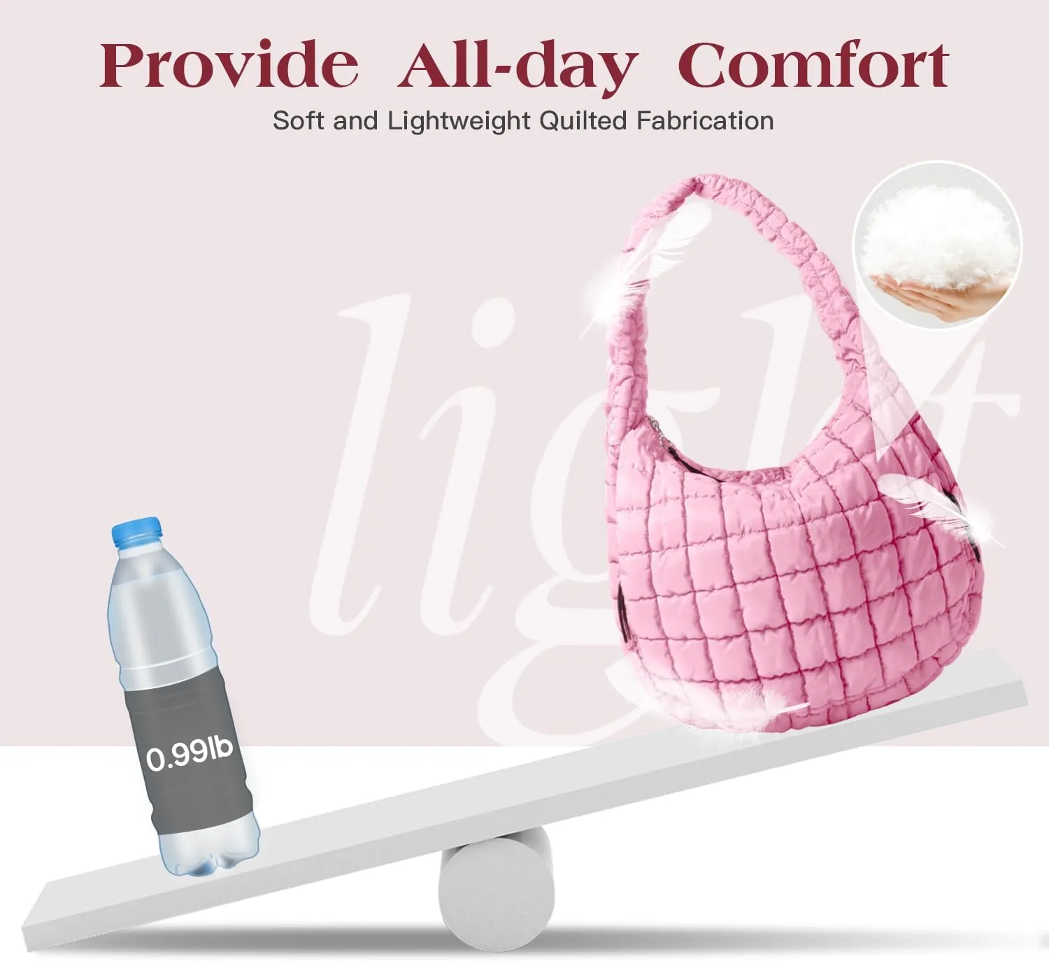 Puffer Tote Bag Large Puffy Tote Bag Quilted Tote Bag Soft Quilted Crossbody Bag Carryall Hobo Handbags for Women Girl