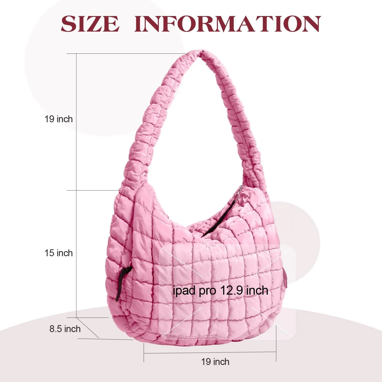 Puffer Tote Bag Large Puffy Tote Bag Quilted Tote Bag Soft Quilted Crossbody Bag Carryall Hobo Handbags for Women Girl