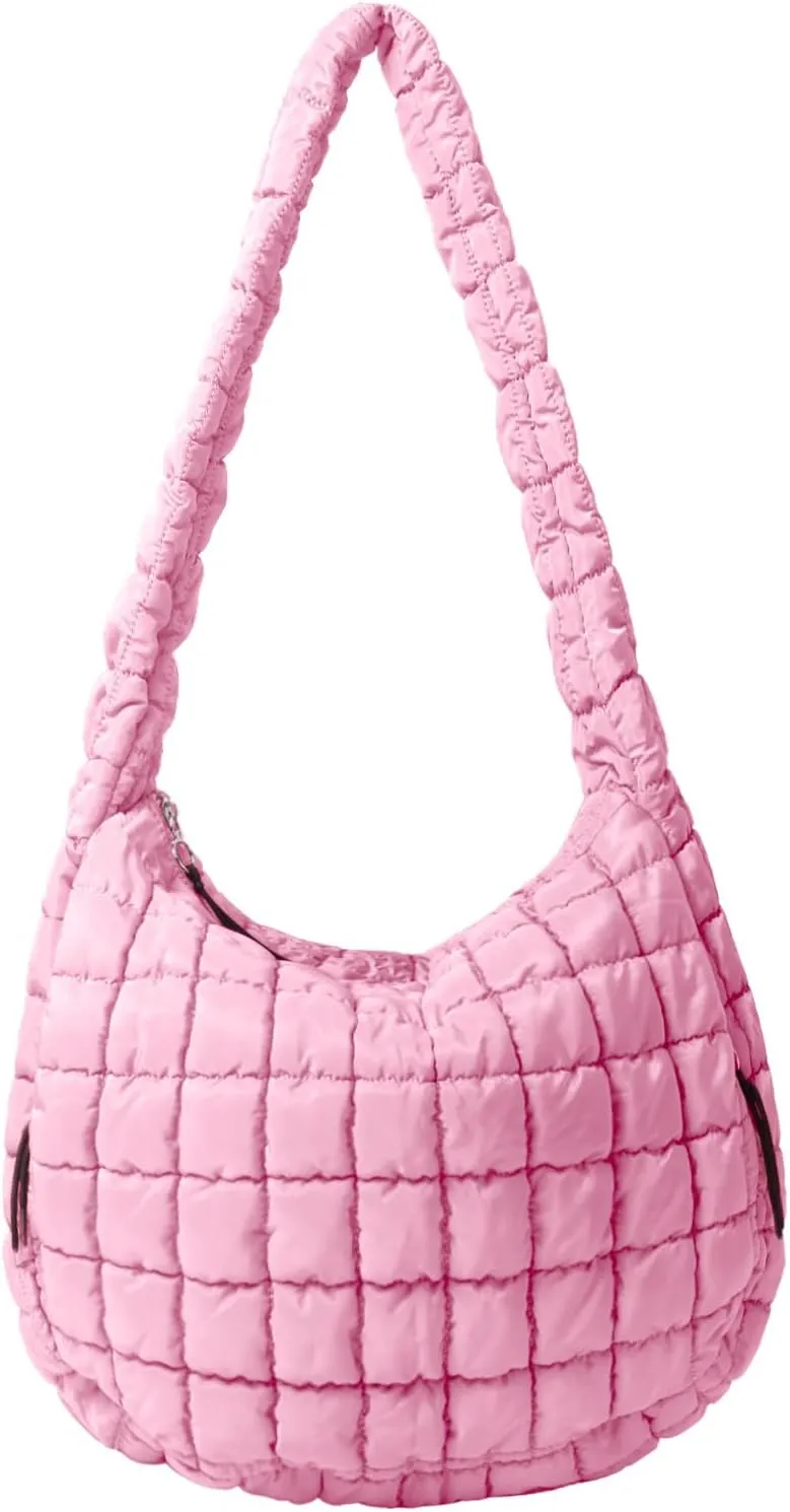 Puffer Tote Bag Large Puffy Tote Bag Quilted Tote Bag Soft Quilted Crossbody Bag Carryall Hobo Handbags for Women Girl