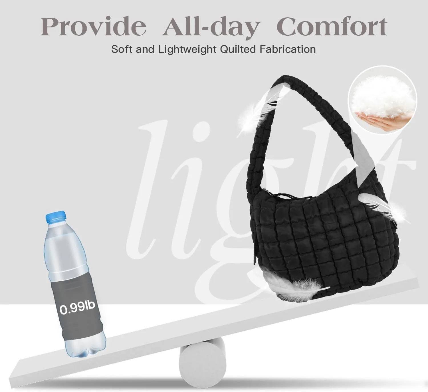 Puffer Tote Bag Large Puffy Tote Bag Quilted Tote Bag Soft Quilted Crossbody Bag Carryall Hobo Handbags for Women Girl