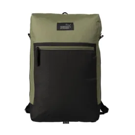 Puma EvoESS Green Versatile Backpack with Dual Zippers and Adjustable Straps