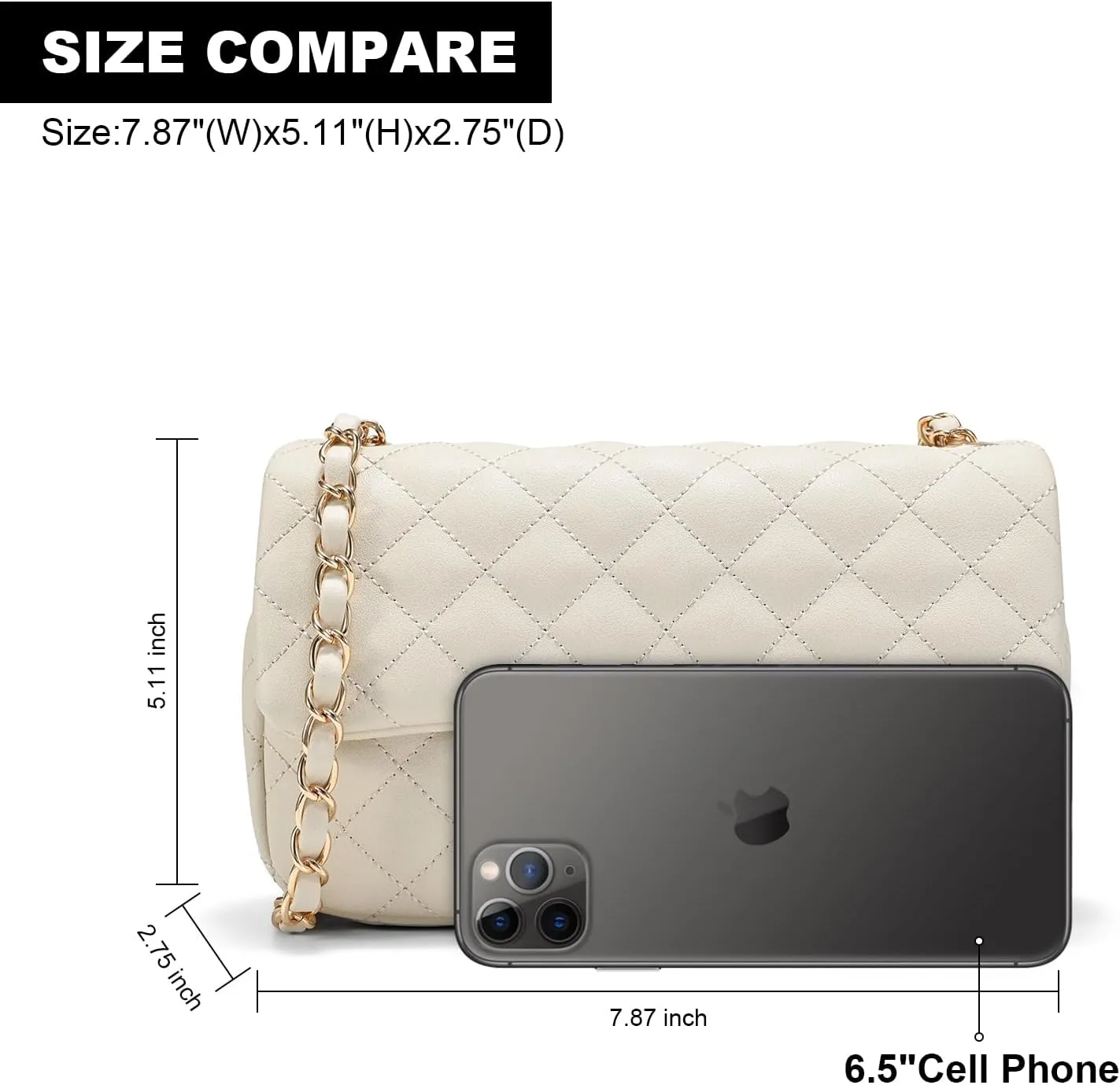 Quilted Crossbody Bags for Women, Small Soft Shoulder Handbags, Ladies Mini Vegan Leather Clutch Purses