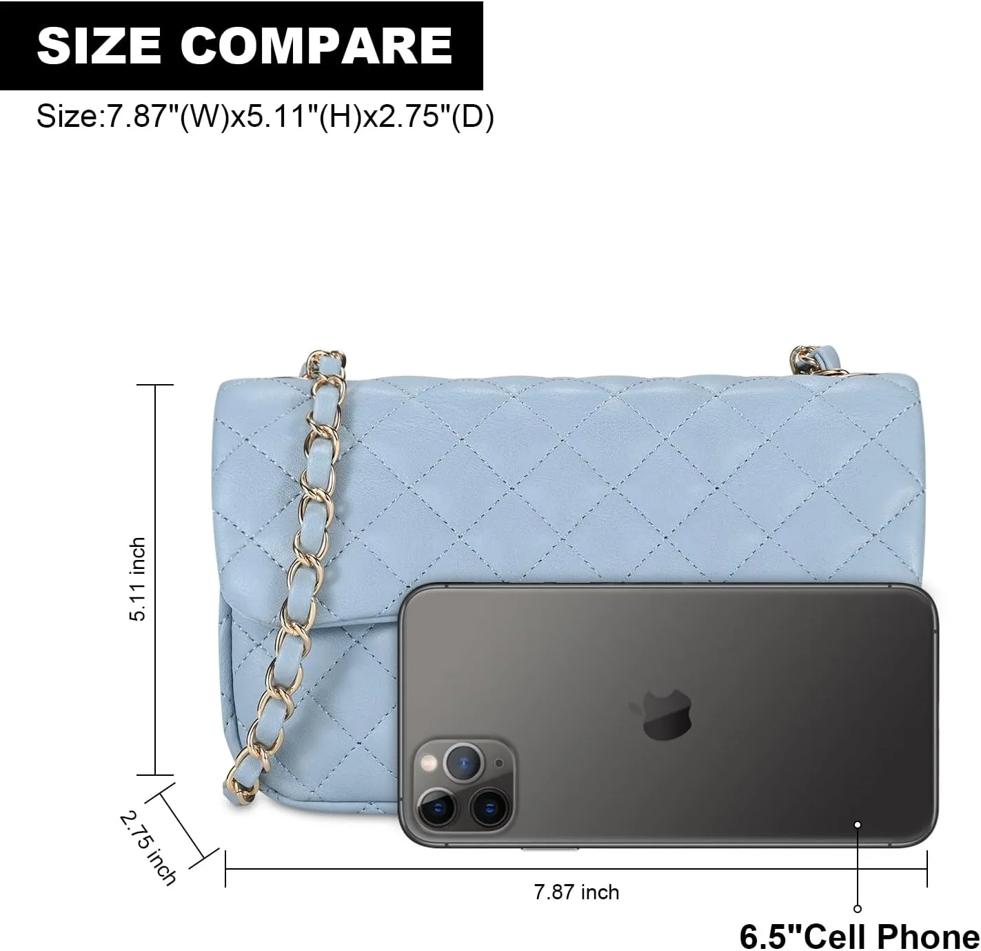 Quilted Crossbody Bags for Women, Small Soft Shoulder Handbags, Ladies Mini Vegan Leather Clutch Purses