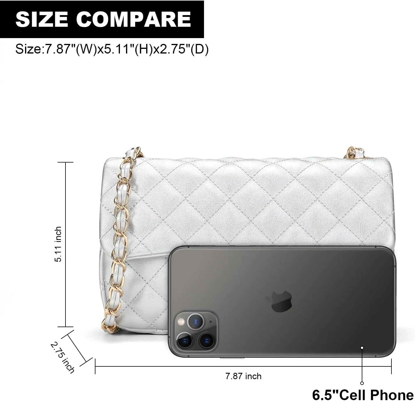 Quilted Crossbody Bags for Women, Small Soft Shoulder Handbags, Ladies Mini Vegan Leather Clutch Purses