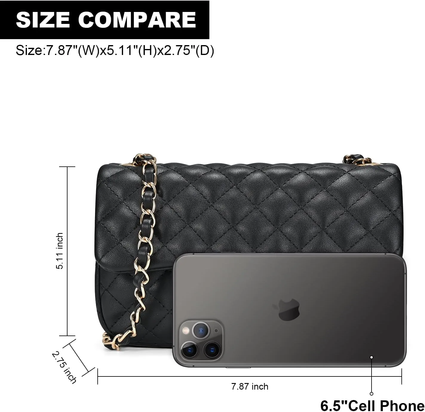 Quilted Crossbody Bags for Women, Small Soft Shoulder Handbags, Ladies Mini Vegan Leather Clutch Purses