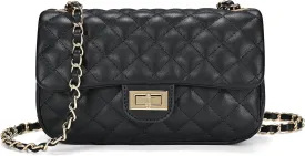 Quilted Crossbody Bags for Women, Small Soft Shoulder Handbags, Ladies Mini Vegan Leather Clutch Purses