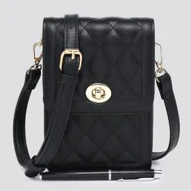 Quilted Phone Bag - Black