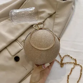 Rhinestone 3D Clutch with Shoulder Chain