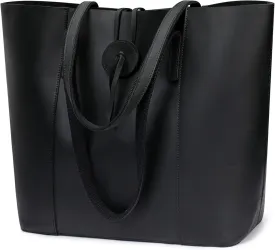 S-ZONE Vintage Genuine Leather Tote Bag for Women Large Shoulder Purse Handbag