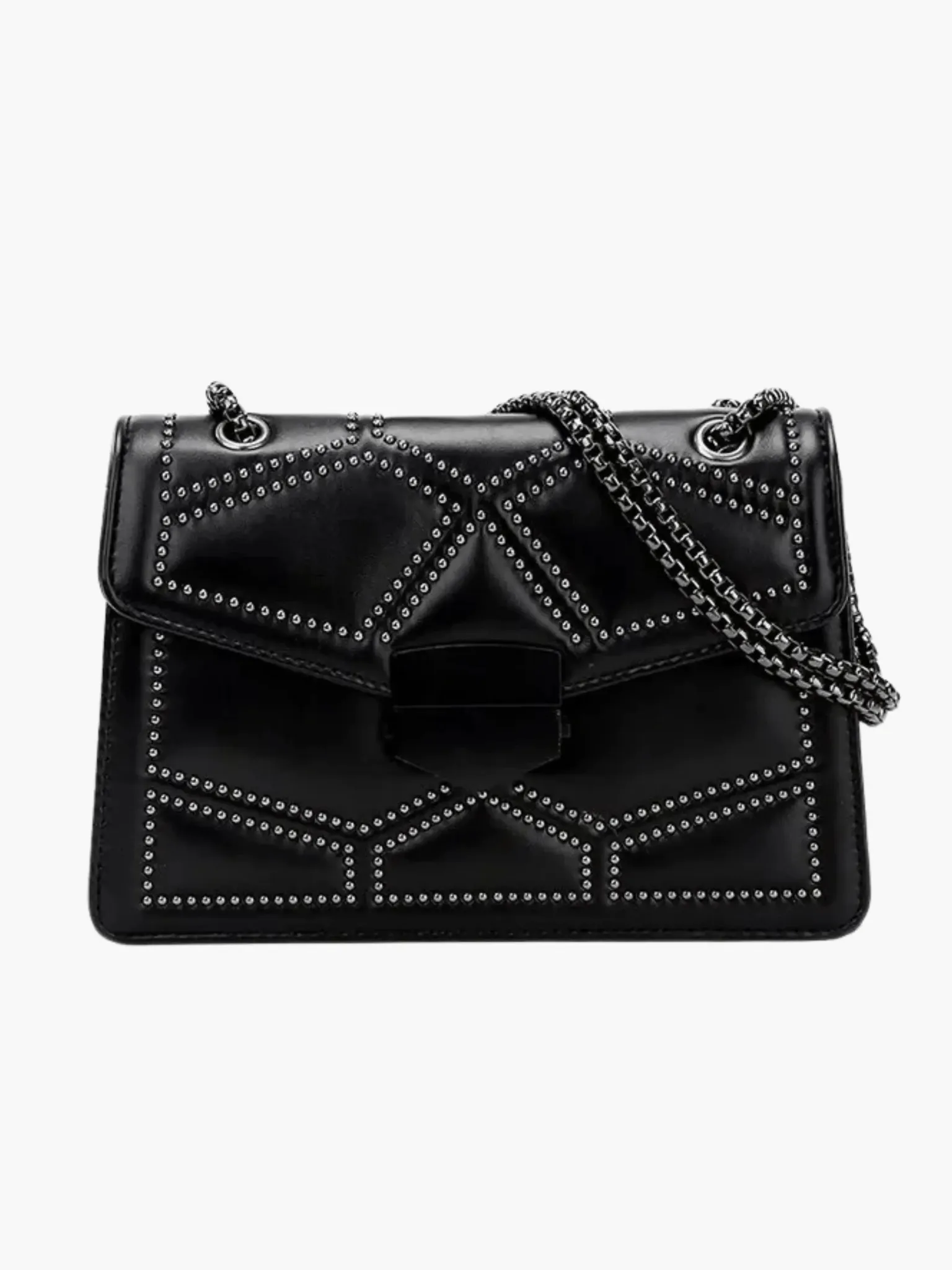 Selena | Studded Elegance Leather Chain Bag