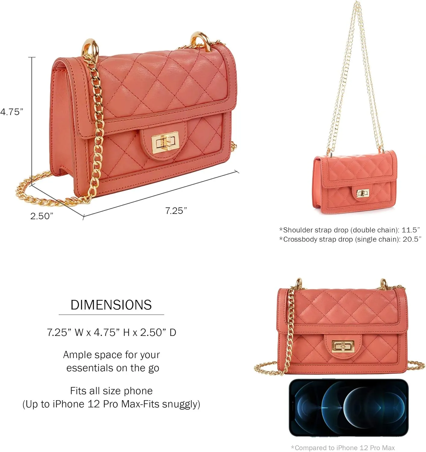 SG SUGU Small Quilted Crossbody Bag, Trendy Designer Mini Shoulder Bag, Phone Wallet Purse for Women