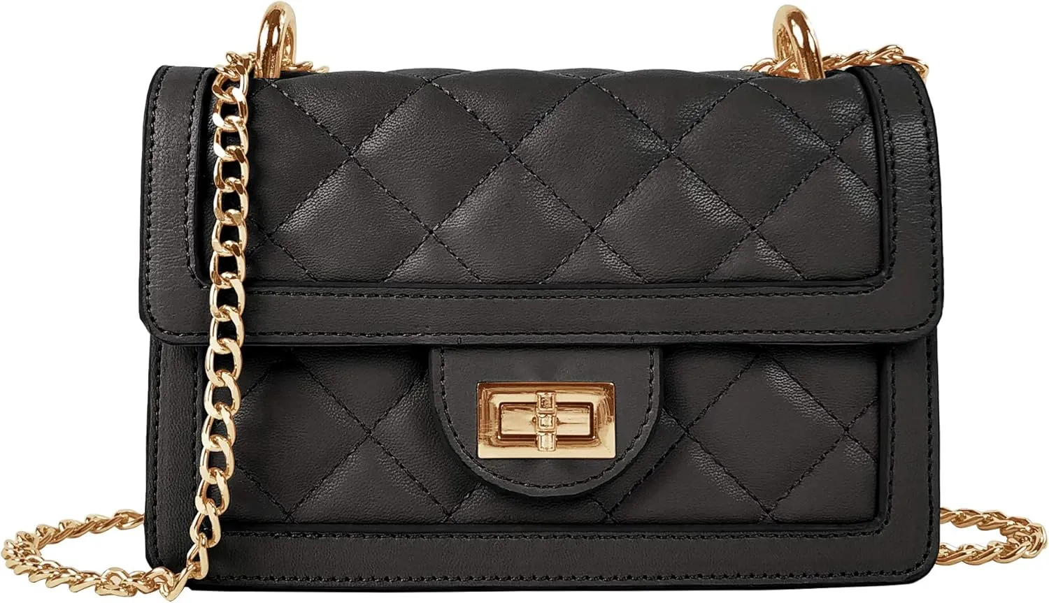 SG SUGU Small Quilted Crossbody Bag, Trendy Designer Mini Shoulder Bag, Phone Wallet Purse for Women