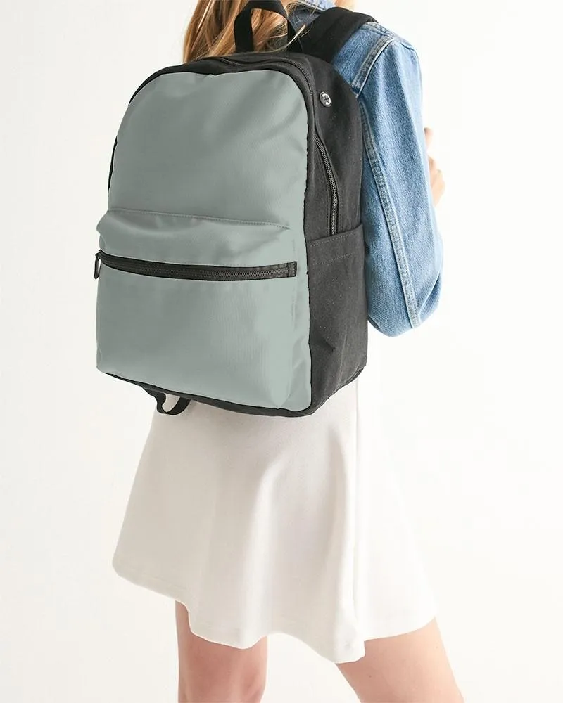 Shaded Pale Green Gray Canvas Backpack | C10M0Y10K30
